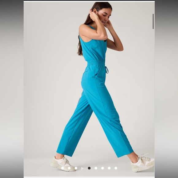 Athleta Avenue Jumpsuit Pacific blue Size 1X New w/ tags lightweight sleeveless - Picture 11 of 12
